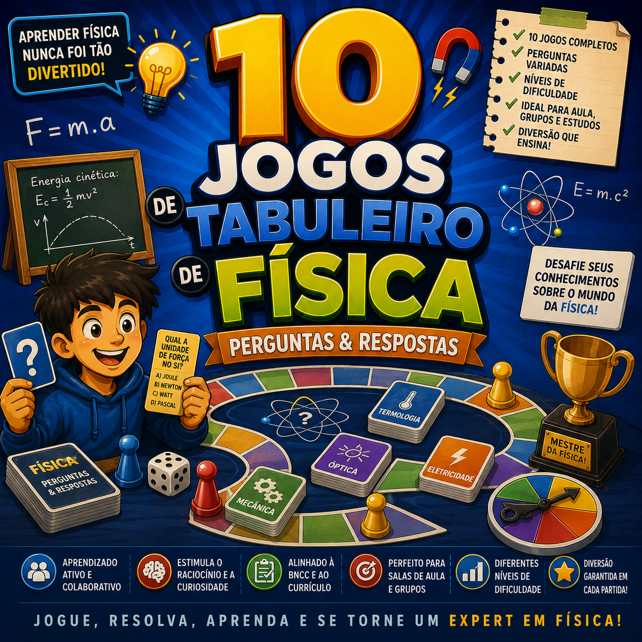 10 Jogos de Tabuleiro de F\u00edsica (Perguntas & Respostas)